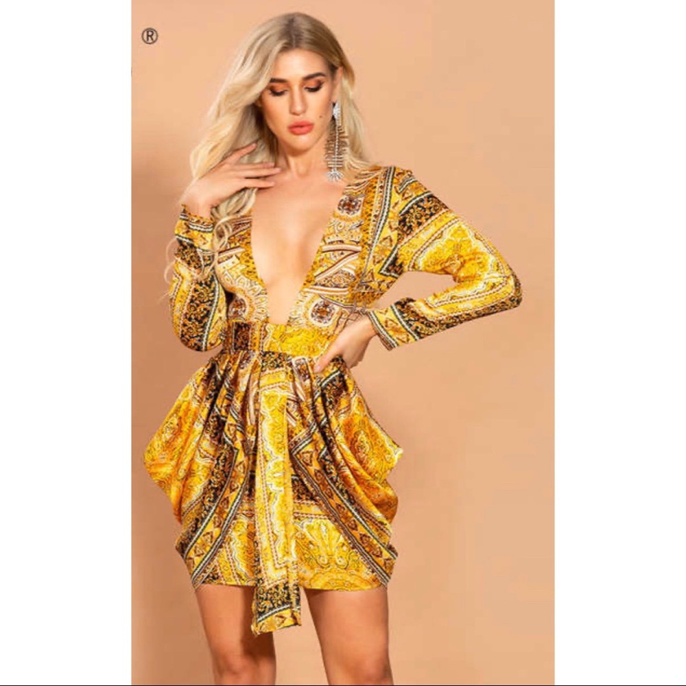 Beautiful Yellow Printed Dress